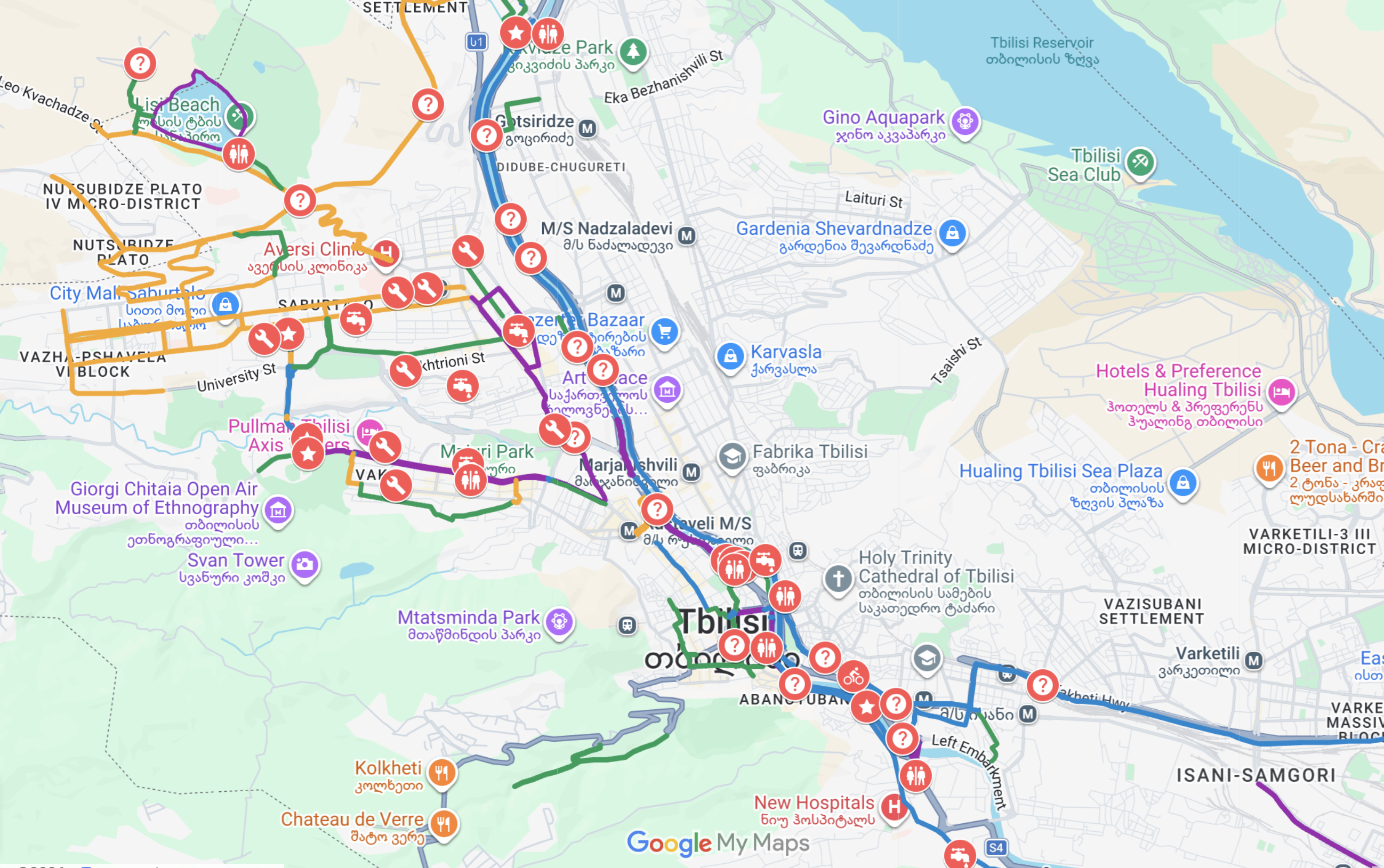 Safe Cycling თბილისის რუკაზე